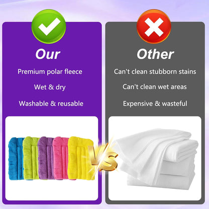Duster Refill Reusable Fleece Duster Refills, Heavy Duty Feather Dusters Refills Washable Cleaning Pads for Home, Blinds, Car, Pet, Furniture, Fans (5 Pack-Mixed Color)