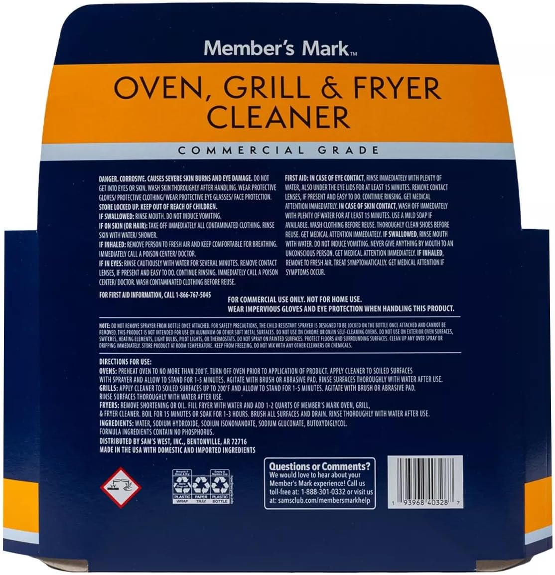 MEMBER´S MARK Oven, Grill and Fryer Cleaner (32 oz, 3 pk.)