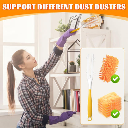 3 Pack Replacement Duster Handles – Compatible with Swiffer Duster Refills, Extendable & Detachable Mop Handles for Tight Spaces (Yellow)