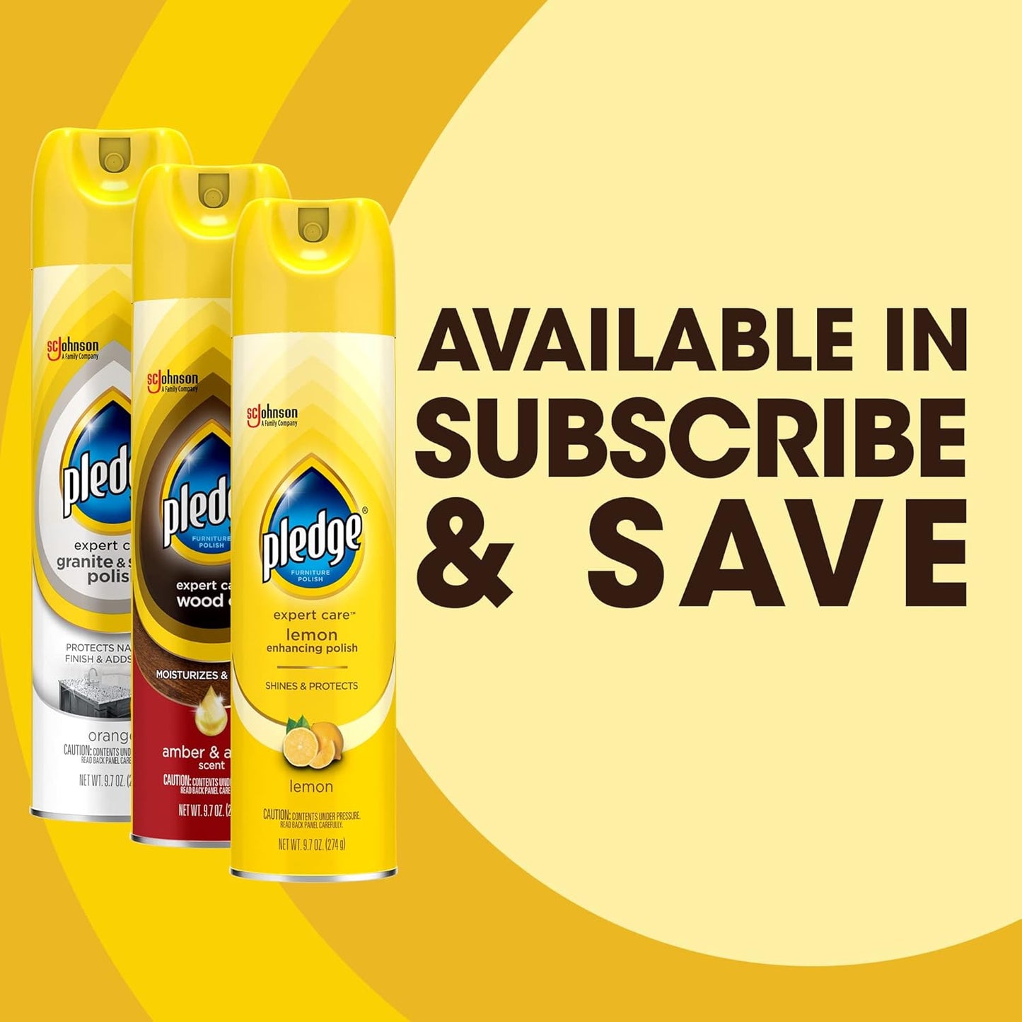Pledge Moisturizing Wood Oil, Furniture Reviving and Protecting Conditioner and Dusting Spray, Revitalizes Wood, Sealed Leather and Laminate, Made with Mineral Oils - Amber & Argan Scent, 9.7oz