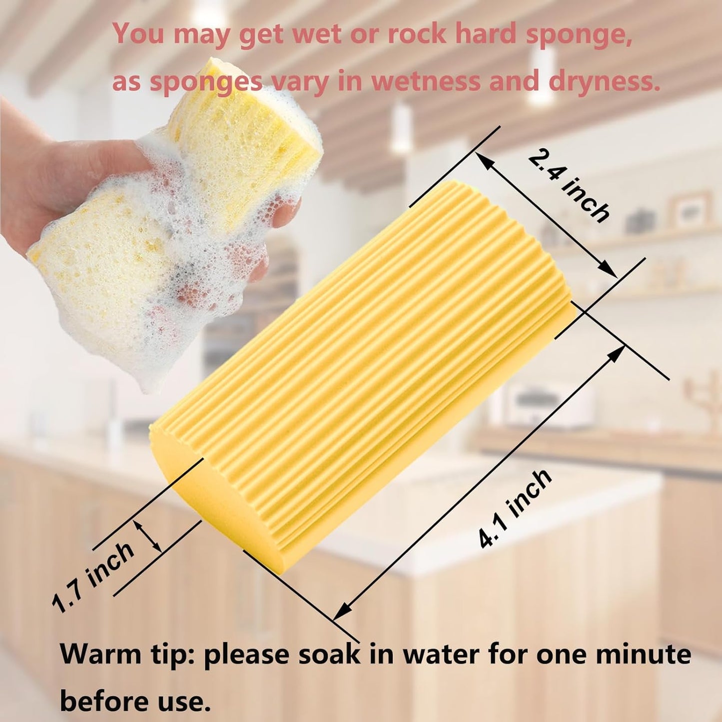 6-Pack Damp Clean Duster Sponge,Magic Sponge Eraser for Housekeeping,Reusable Cleaning Sponge for Blinds,Vents,Mirrors,Glass, Baseboards,Window Track Grooves and Railings (Green)