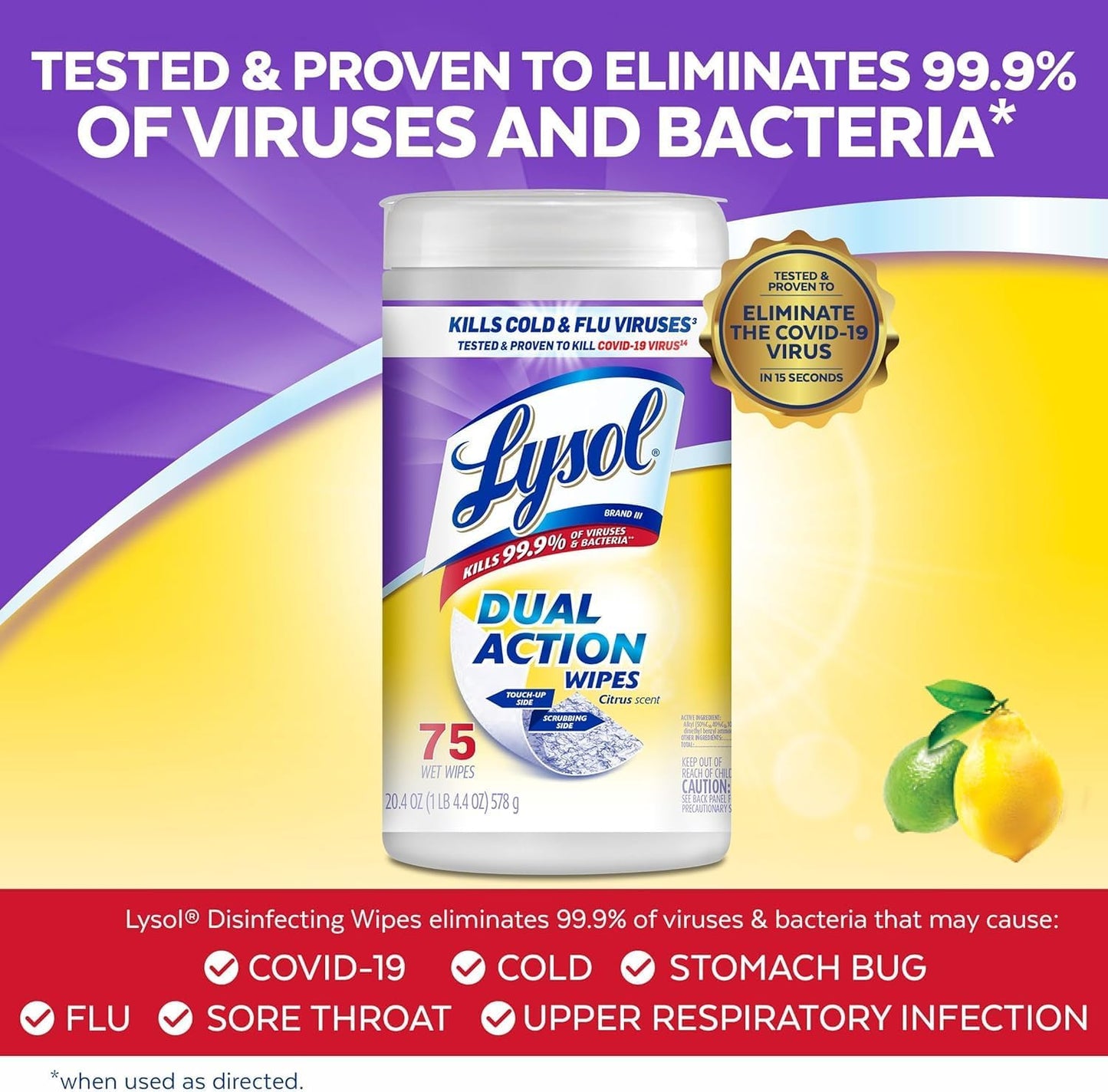 Lysol Disinfecting Wipes Bundle, Home Apartment Dorm Room Essentials and Cleaning Supplies, All Purpose Cleaner, Multi-surface Cleaning & Sanitizing Wipes, Lavender & Mango Scents, 80 Count (4pk)