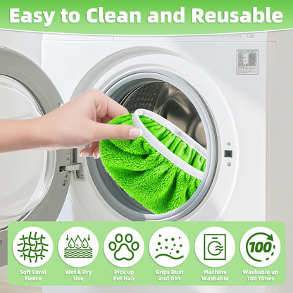 Reusable Mop Pads Compatible with Swiffer Sweeper Mop, Microfiber Dry Sweeping Cloths & Machine Washable Wet Pads Refill for Use on All Sealed Floors - Stone, Hardwood, Laminate & Tile (6 Blue)