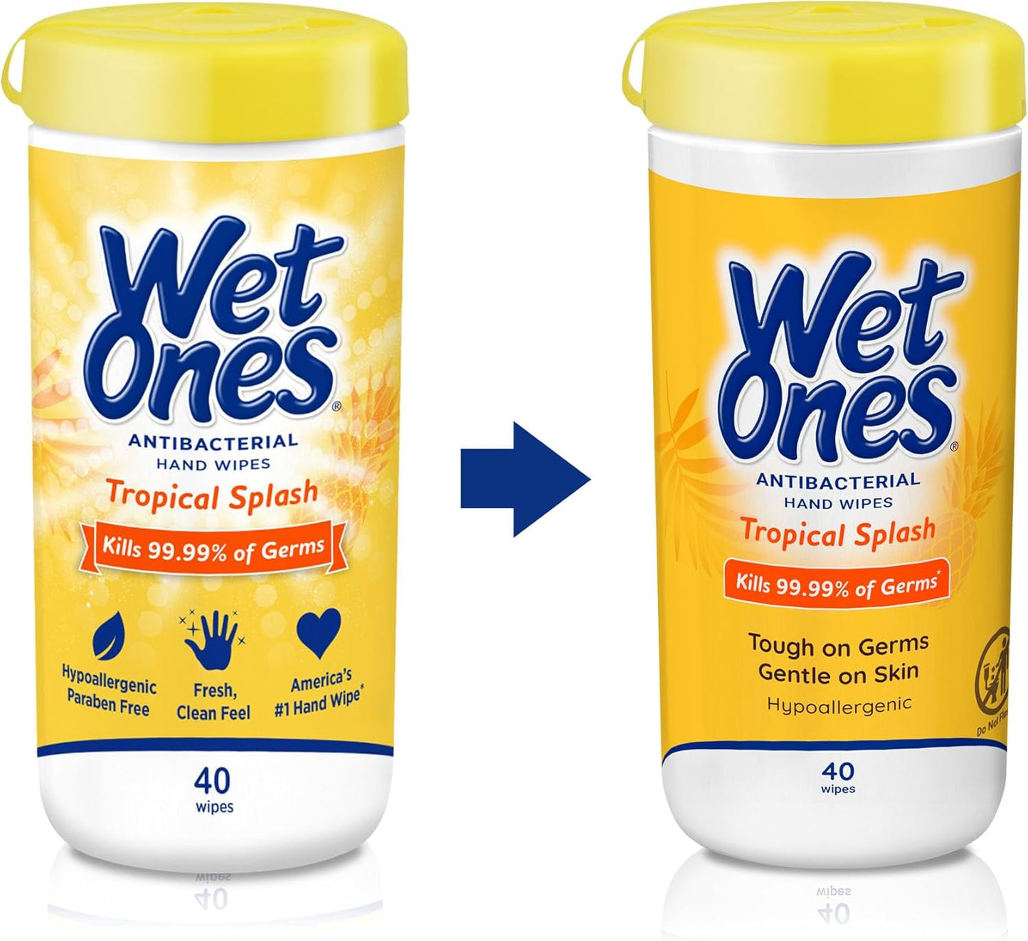 Wet Ones Antibacterial Hand Wipes, Tropical Splash Wipes, Antibacterial Wipes, Hand Sanitizer Wipes, Wet Ones Wipes, 40ct Canister
