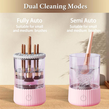 Automatic Makeup Brush Cleaner, Makeup Brush Cleaner Machine, Make Up Brush Cleaner Suitable for Various Sizes of Makeup Brushes,Cleaning and Drying 2 in1 Electric Makeup Brush Cleaners.