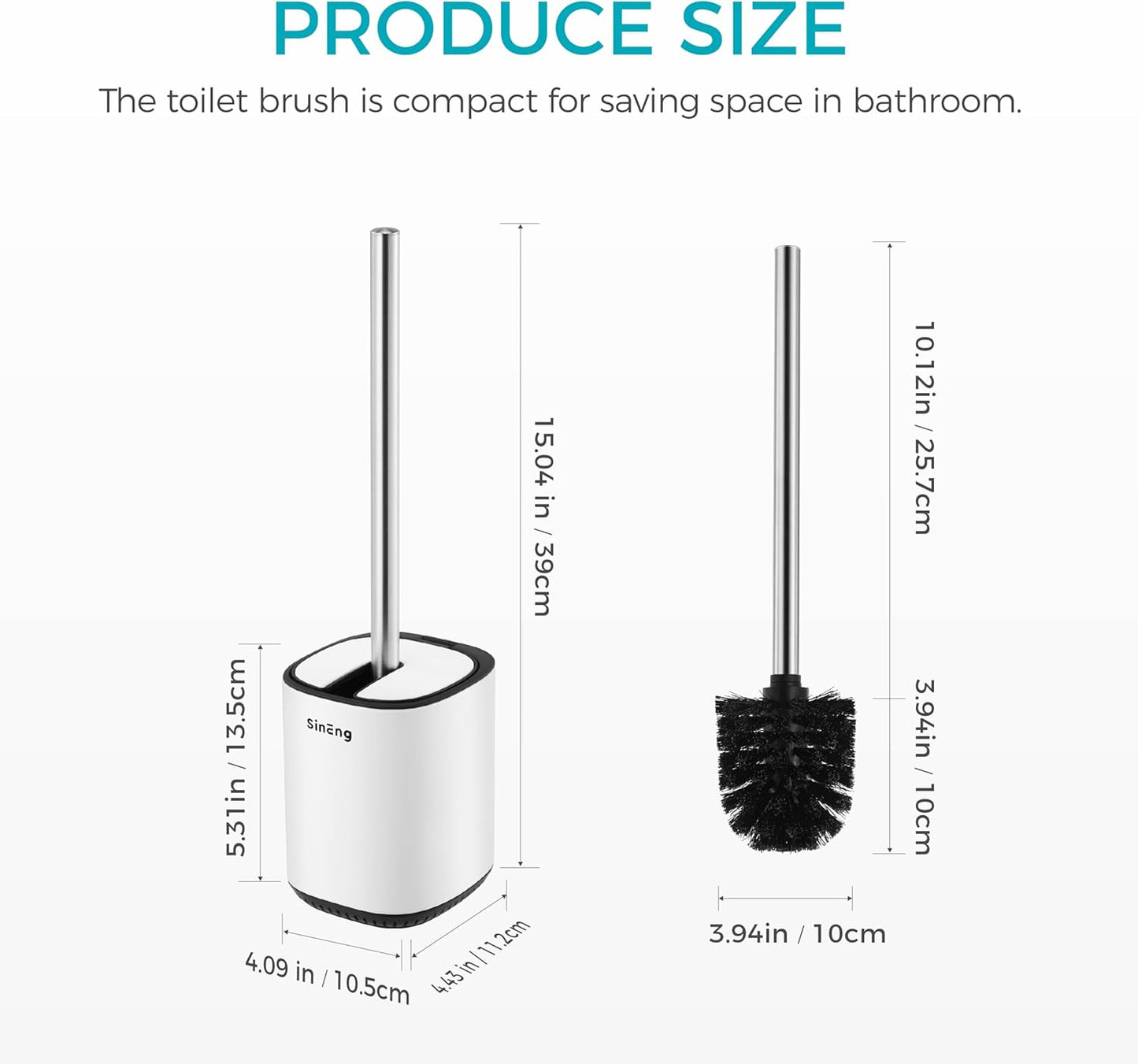 Toilet Brush Holder Set Toilet Bowl Brush Stainless Steel Automatic Open lid Toilet Bowl Cleaner Brush with Durable Bristle Head Toilet Cleaning Brush for Bathroom