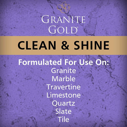 Granite Gold Clean and Shine Spray-Streak-Free Deep Cleaning & Polishing of Granite, Marble, Quartz, 24 Fl Oz (Pack of 1)