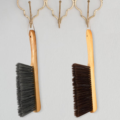 Patelai 2 Pieces Wooden Bench Brushes Fireplace Brush Natural Fiber Bench Soft Bristles Long Wood Handle Dust for Hearth Tidy Car Home Workshop Woodworking(Gray)
