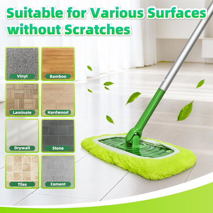 Reusable Mop Pads Compatible with Swiffer Sweeper Mop, Microfiber Dry Sweeping Cloths & Machine Washable Wet Pads Refill for Use on All Sealed Floors - Stone, Hardwood, Laminate & Tile (6 Blue)