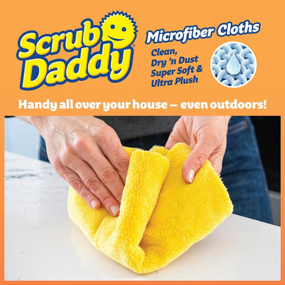 Scrub Daddy Household Cleaning + BBQ Bundle - BBQ Daddy Bristle Free Grill Brush - 2 Microfiber Cleaning Towels - All Purpose Cleaner PowerPaste Cleaning Paste + Scrub Mommy Sponge
