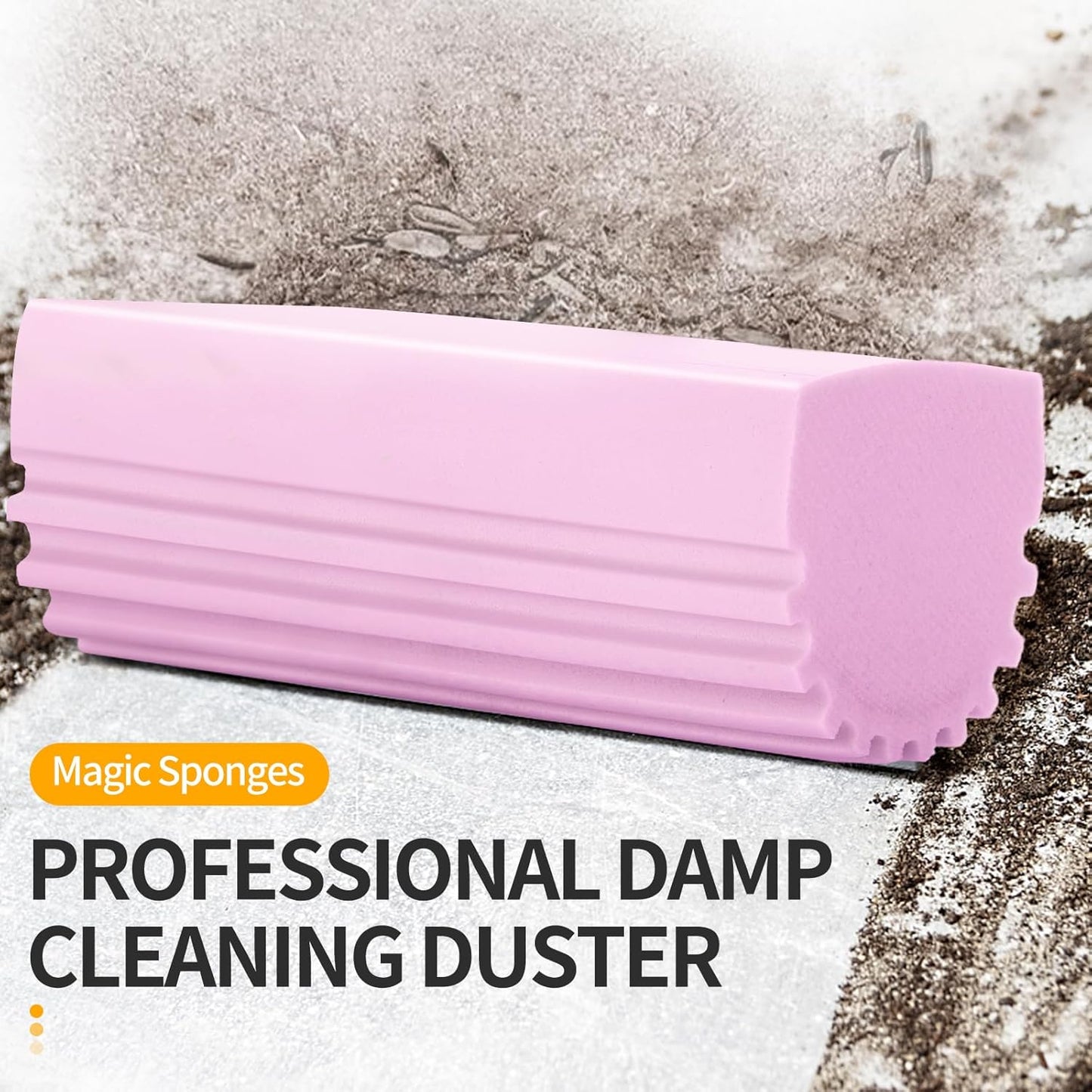 COBETE Damp Clean Duster Sponge,4pack Magic Sponge Eraser,Reusable Damp Dusting Sponge Household Cleaning for Blinds, Glass, Baseboards,Radiators,Window Track Grooves(Multi Color)