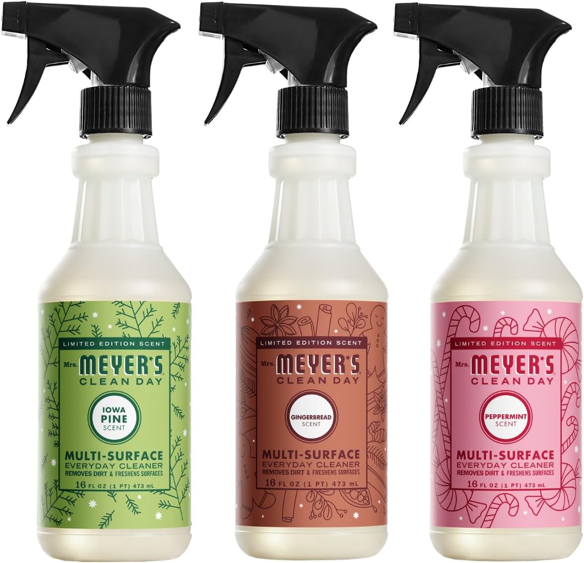 Mrs. MEYER'S CLEAN DAY Liquid Dish Soap 3 Pack Variety, Acorn Spice, Apple Cider, Fall Leaves, 16 OZ Each, 1 CT