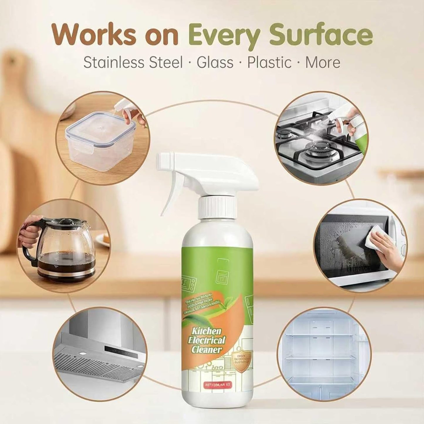Electrolyzed Ion Kitchen Cleaner Spray, Multi-purpose Household and Kitchen Cleaning Spray, For Hold, Oven, Stove, Range Hood, Easy Cleaning Household