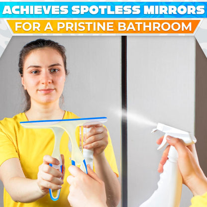 4Pcs 9.5” Hand Squeegee for Shower Glass - Durable Plastic Grip, Random Colors, Flexible Silicone Blade, Easy Hanging Hook, Lightweight Ergonomic Shower Squeegee for Glass Doors, Windows, and Tiles
