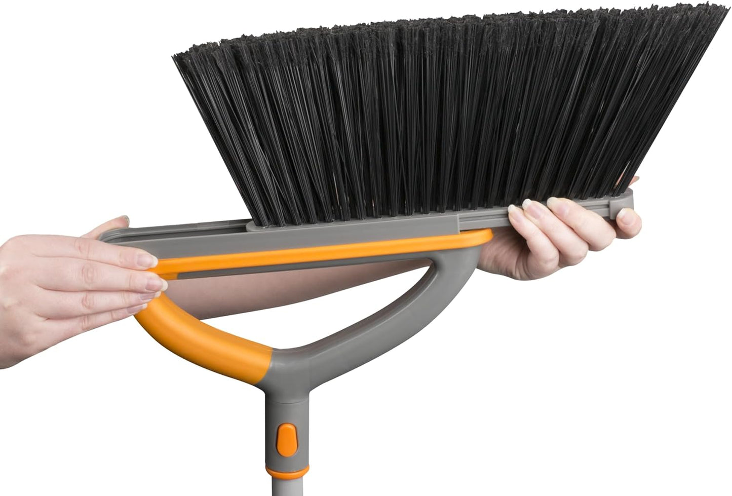 Casabella Quick 'n Easy Upright Broom and Dustpan Set, Multi-Surface for Tile, Wood & Laminate Floors, Gray