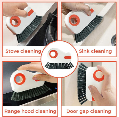 2 Sets Window Track Cleaner Tools, 2-in-1 Groove Cleaning Brush with Scraper & Dustpan, Hard Bristle Crevice Brush for Sliding Door, Window Sill, Shower Seal, Reusable Deep Cleaning Tools