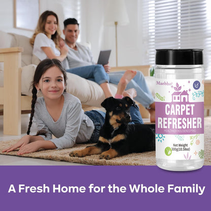 Carpet Deodorizer & Freshener Powder | 10.58 oz Dry Pet Odor Eliminator & Urine Odor Remover - Natural Ingredients Rug Freshener Powder