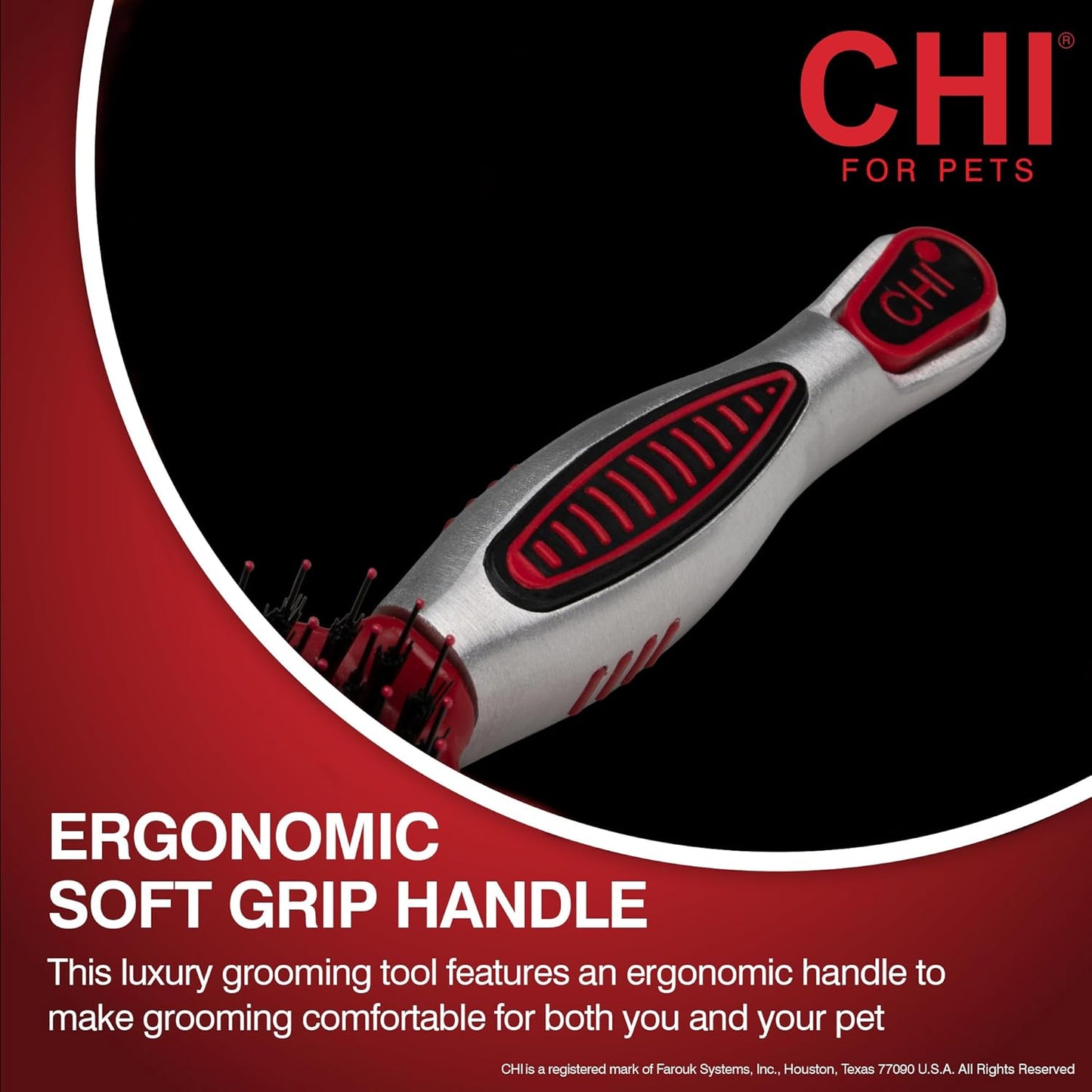 CHI for Dogs Rubber Fur Accumulator Brush, Dog Grooming Tool for Removing Loose Hair and Lint from Coats Furniture Clothing and Car Seats, Flexible Rubber Bristles, Easy Clean Grooming Brush