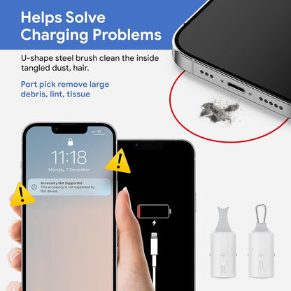 for iPhone Cleaning Kit for Charging Port Cleaner, Multi-Tool Cleaner Kit for AirPods and ipad(USB C) Speaker & Charger Port, Repair & Recovery for Lightning Cables & Connectors, Easy Storage