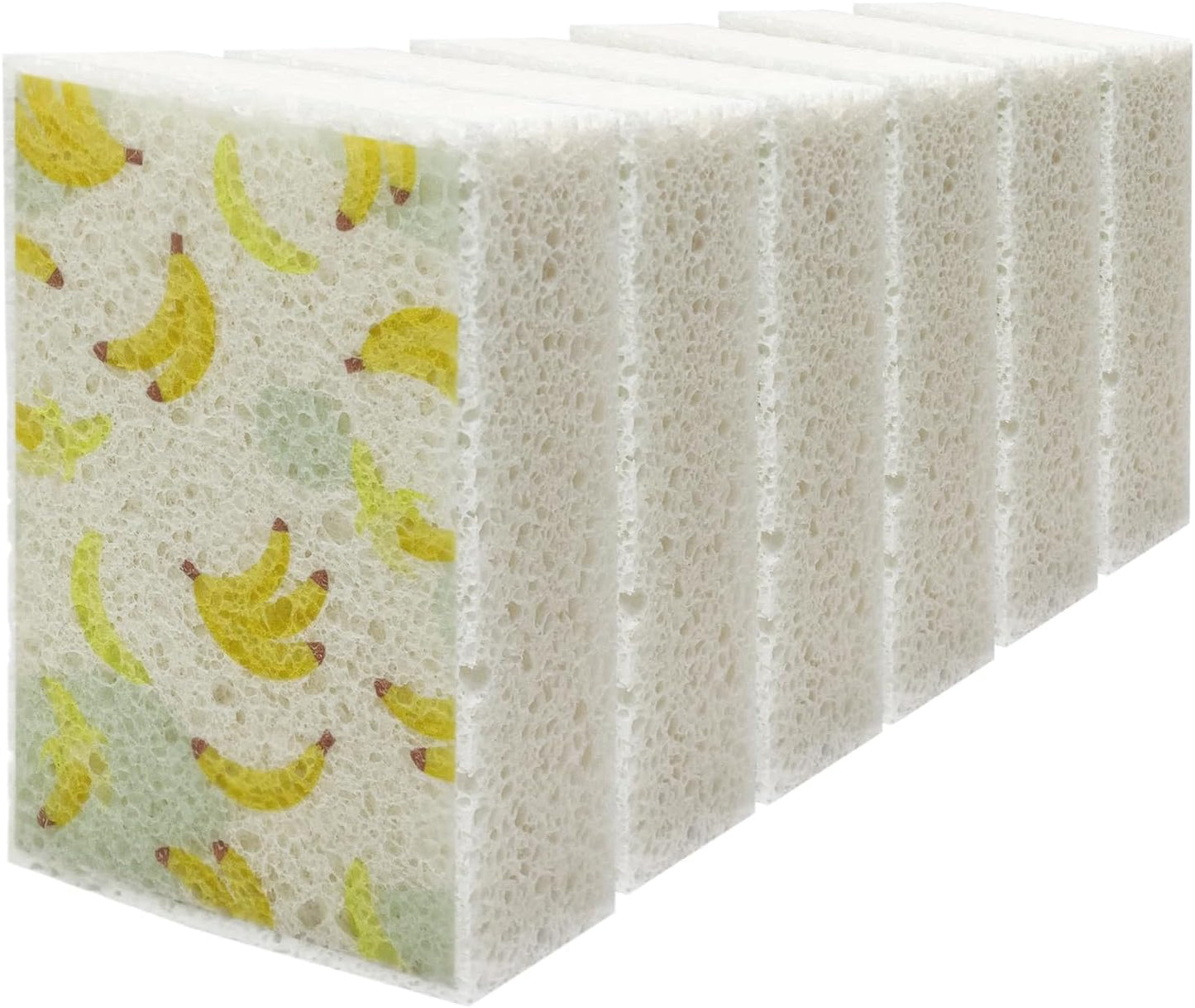 Cellulose Sponges, Large Size 4" x 6" x 1" - Heavy Duty Scrub Kitchen Sponge, Clean Tough Messes Without Scratching Kitchen Cleaning Pads, Pop Up Eco DIY (6 Pack), Green
