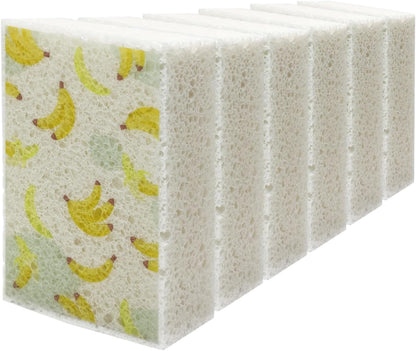 Cellulose Sponges, Large Size 4" x 6" x 1" - Heavy Duty Scrub Kitchen Sponge, Clean Tough Messes Without Scratching Kitchen Cleaning Pads, Pop Up Eco DIY (6 Pack), Green