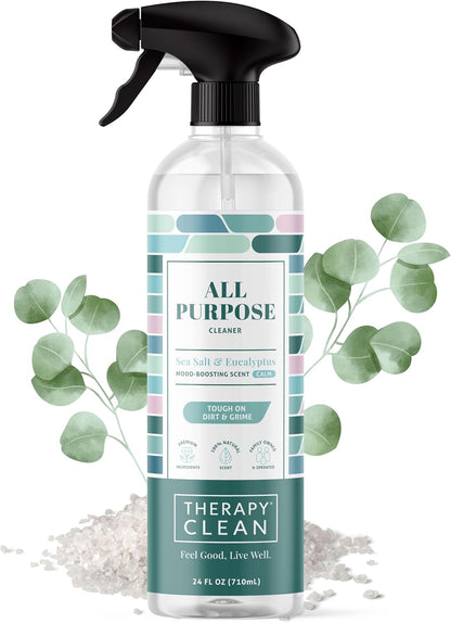 Therapy Clean All Purpose Cleaning Spray - Fresh Herbs & Melon 24 fl. oz - 100% Natural Scent, Kitchen Surface Counter, Surface Cleaner, Non Toxic All Purpose Cleaner Spray