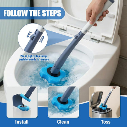 50 PCS Toilet Bowl Wand Refills, Replacement Heads for Bathroom Washroom Cleaning Pads, Disposable Toilet Brush Refills Compatible with Household Brush Scrubber Cleaning Refill Lavender Breeze Purple