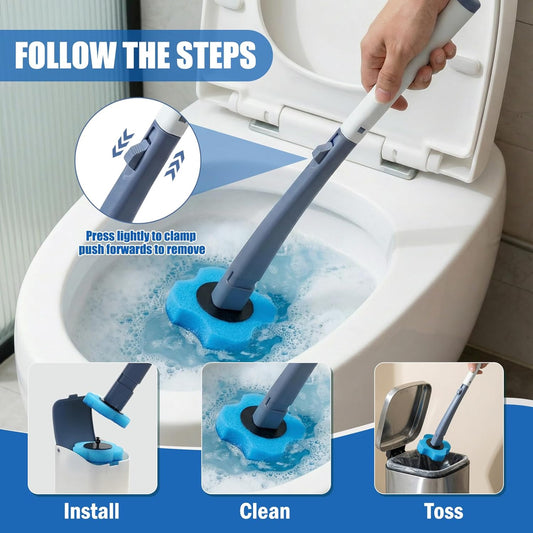 50 PCS Toilet Bowl Wand Refills, Replacement Heads for Bathroom Washroom Cleaning Pads, Disposable Toilet Brush Refills Compatible with Household Brush Scrubber Cleaning Refill Lavender Breeze Purple