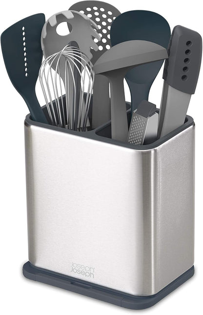 Joseph Joseph Surface Sink Caddy Stainless Steel Sponge Holder Organizer Tidy Drains Water for Kitchen, Small, Silver
