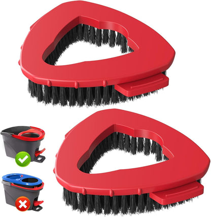 2 Pack 2-Tank Spin Mop Scrub Brush Head Replacement for O Ceda RinseClean 2-Tank System(Blue), Hard Bristle Scrubber Brush for Floor Cleaning Accessories (Not Fit for EasyWring 1-Tank)