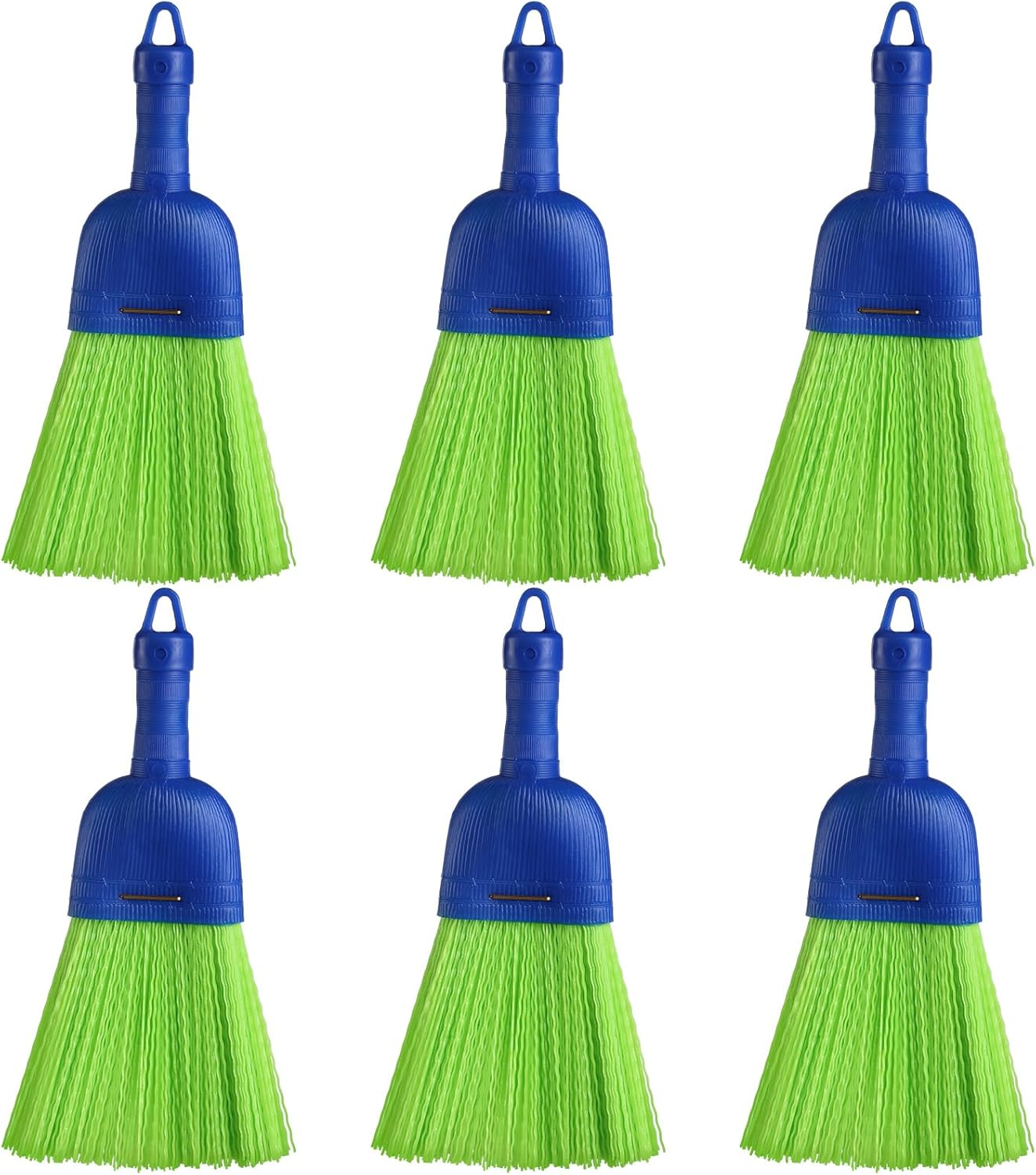 Domensi 2 Pcs Whisk Broom Poly Fiber Handheld Brush Hand Brush Outdoor Car Broom with Hang Hole for Cleaning Inddoor Porches Floors Decks Driveways Dirt Dust