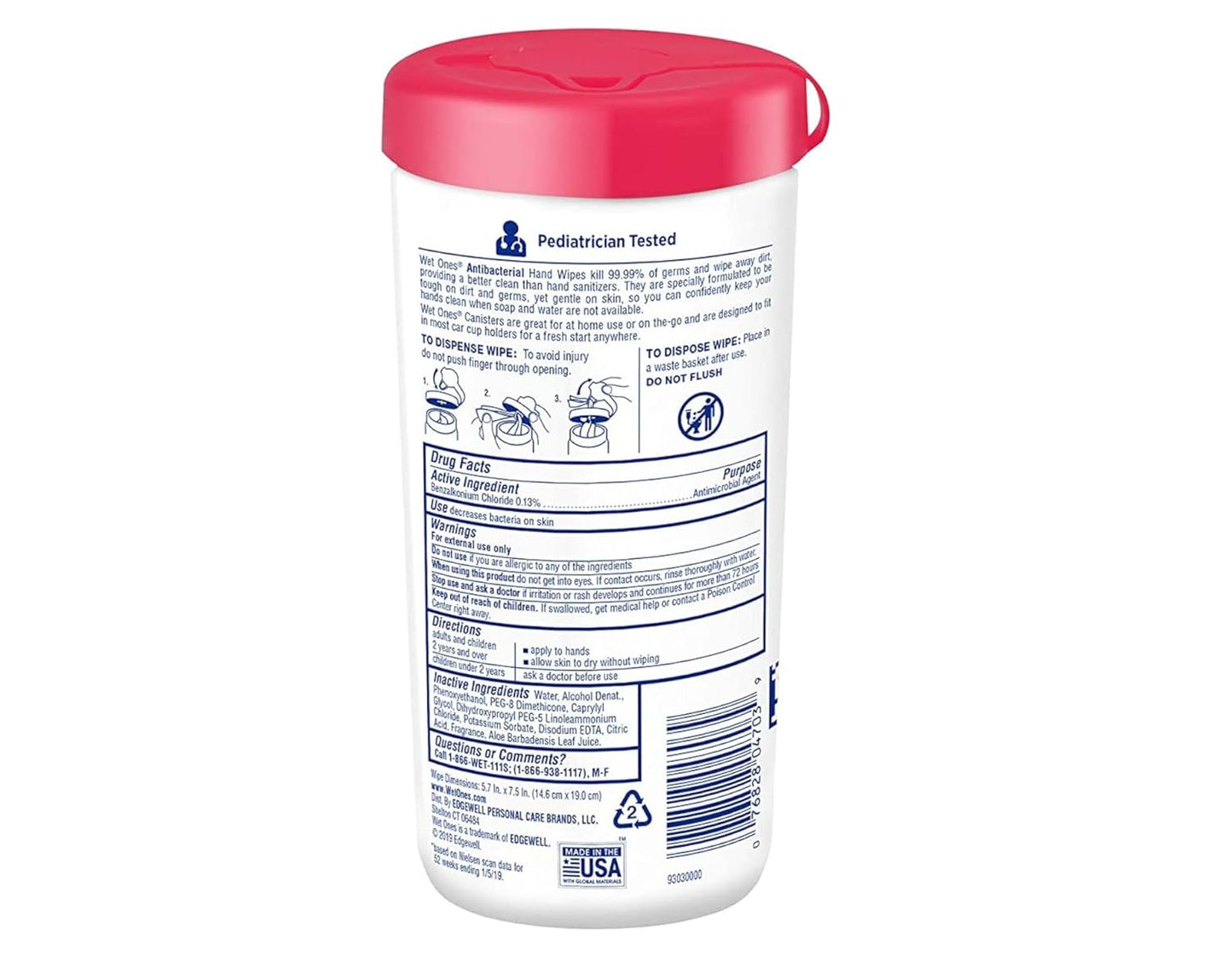 Wet Ones Antibacterial Hand Wipes, Tropical Splash Wipes, Antibacterial Wipes, Hand Sanitizer Wipes, Wet Ones Wipes, 40ct Canister (6 pack)