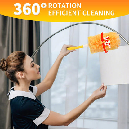 18 Count Duster Refill for Swiffer Duster with 1 Handle - 360° Multi-Surface Larger Size Feather Dusters, Disposable Duster Kit for Cleaning Home, Furniture, Blinds and Ceiling Fans