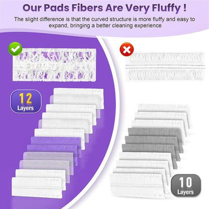 42 Count Disposable for Swiffer Wet Pads Refill Replacement for Swiffer WetJet Spray Mop, Extra Strong Dirt Locking and Water Absorbent, Powerful Stain Removal