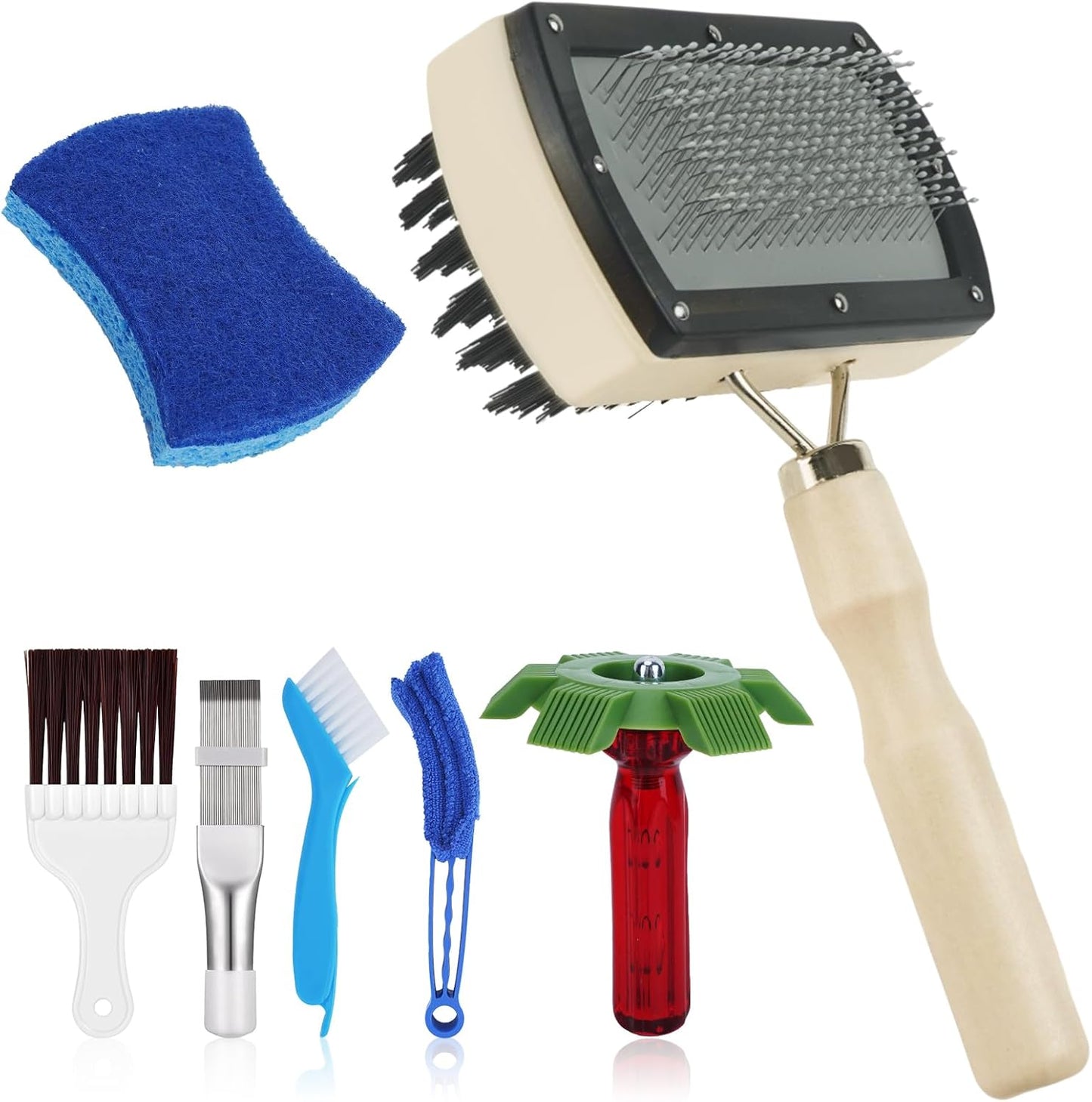 Aufind 7 PCS Different Air Conditioner Fin Cleaner kit, Brush Condenser Ac Coil Cleaner Air Refrigerator Fin Cleaner Evaporator Radiator Repair Clean Tool (Yellow)