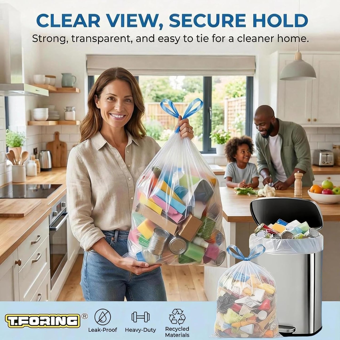 3 Gallon Trash Bags Drawstring 0.96 Mil - 120 Count 12 Liter Small Garbage Bags for Bathroom, Strong White Unscented Plastic Wastebasket Bin Liners for Toilet Office and Bedroom