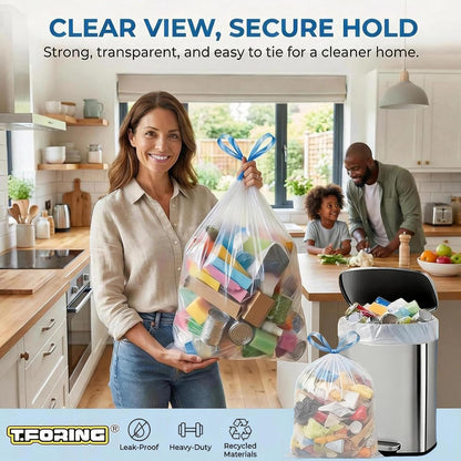 3 Gallon Trash Bags Drawstring 0.96 Mil - 120 Count 12 Liter Small Garbage Bags for Bathroom, Strong White Unscented Plastic Wastebasket Bin Liners for Toilet Office and Bedroom