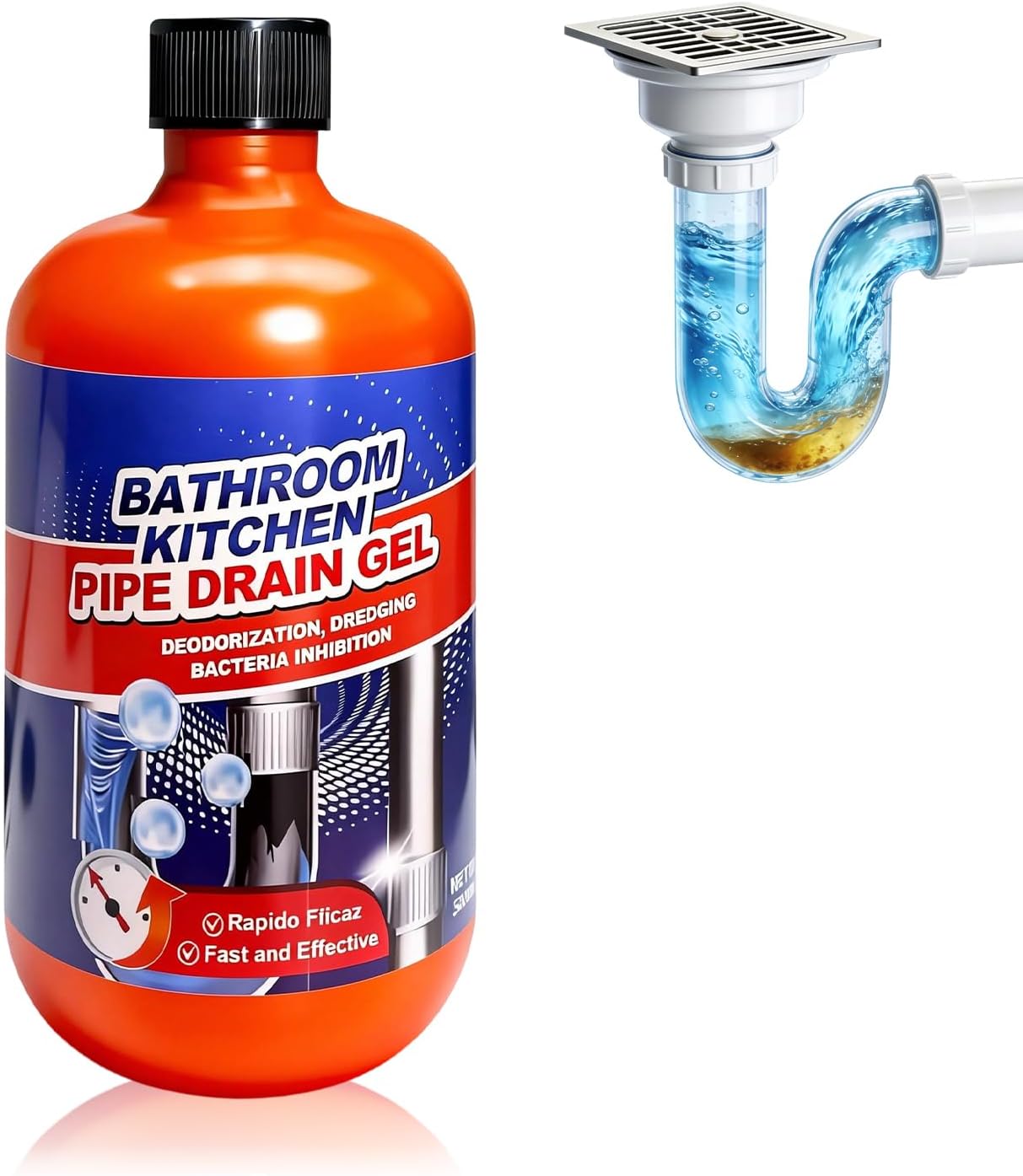 Drain Clog Remover, Liquid Plumber Drain Cleaner, Powerful Pipe Opener & Toilet Clog Remover and Cleaner for Shower Pipes, 500ml