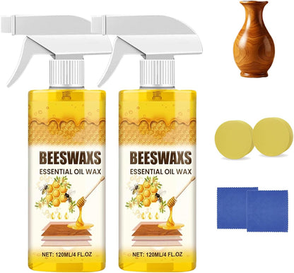 Natural Beeswax Repairing and Care Spray, Beeswax Essential Oil Wax, Wood & Furniture Polish Spray, For Wood Floors, Furniture and Wooden Cabinet (1)