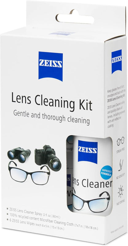 ZEISS Lens Care Pack – 2x 8oz Streak-Free Lens Spray and Microfiber Cloths for Eyeglasses and Optics