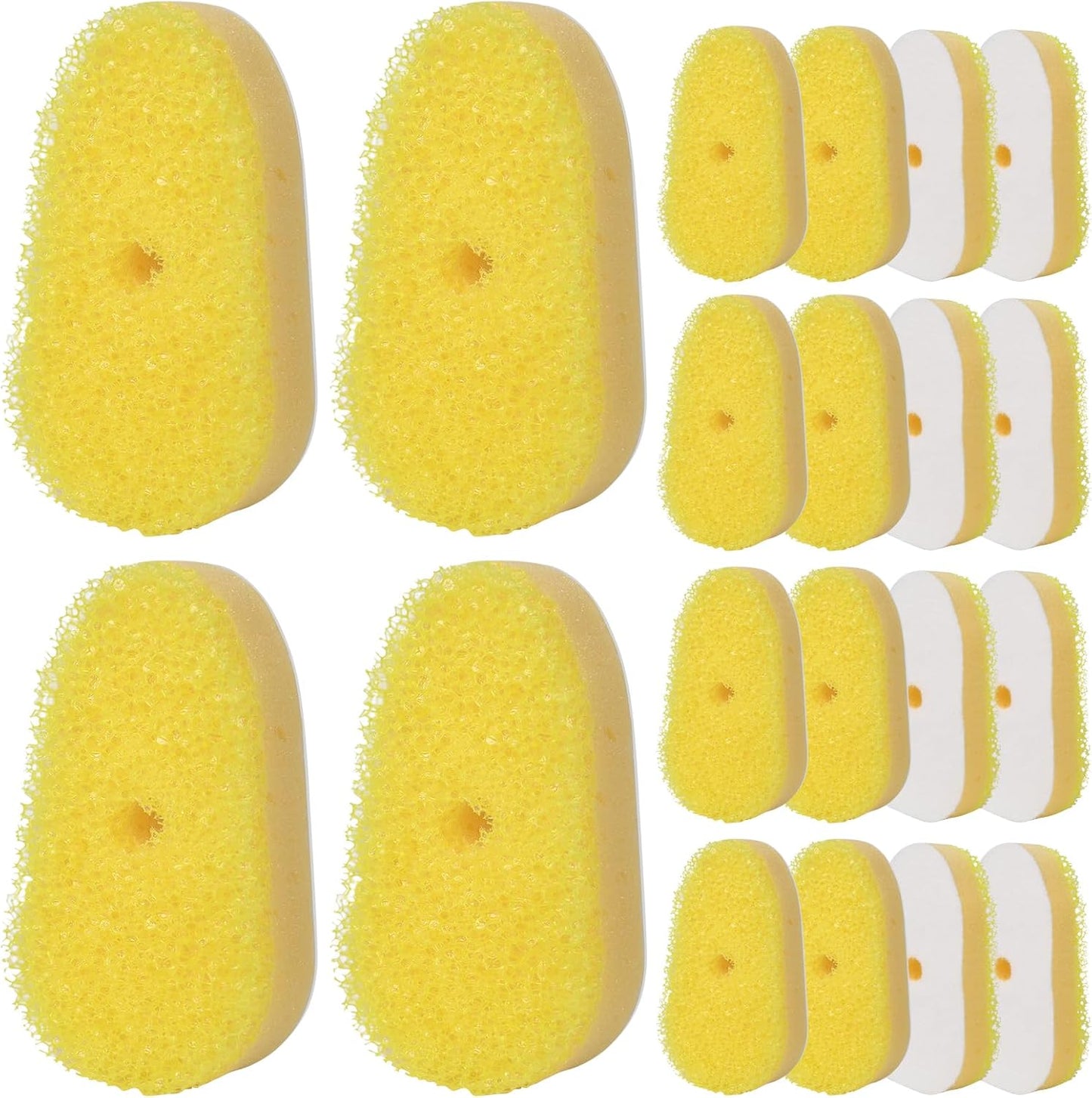Sponge Refills for Scrub Daddy Dish Daddy - 10 Packs Dish Wand Refills, Scrub Brush Replacement Heads, Dish Brush Replacement Head for Kitchen Cleaning, Yellow (Only Sponge Heads)