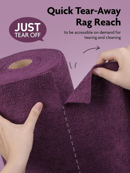 Fantasticlean Microfiber Cleaning Cloth Roll -75 Pack, Tear Away Microfiber Towels, 12" x 12", Reusable, Washable, Scratch Free, Ultra Absorbent Dishcloth for All-Around Cleaning Supplies (White)