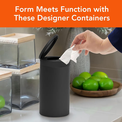 Spectrum Disinfecting Wipes Container Large Satin Nickel Refillable Stainless Steel Wipe Holder for Bathroom Kitchen Classroom, Reuseable Push Button Wet Wipe Dispenser for Cleaning Countertop