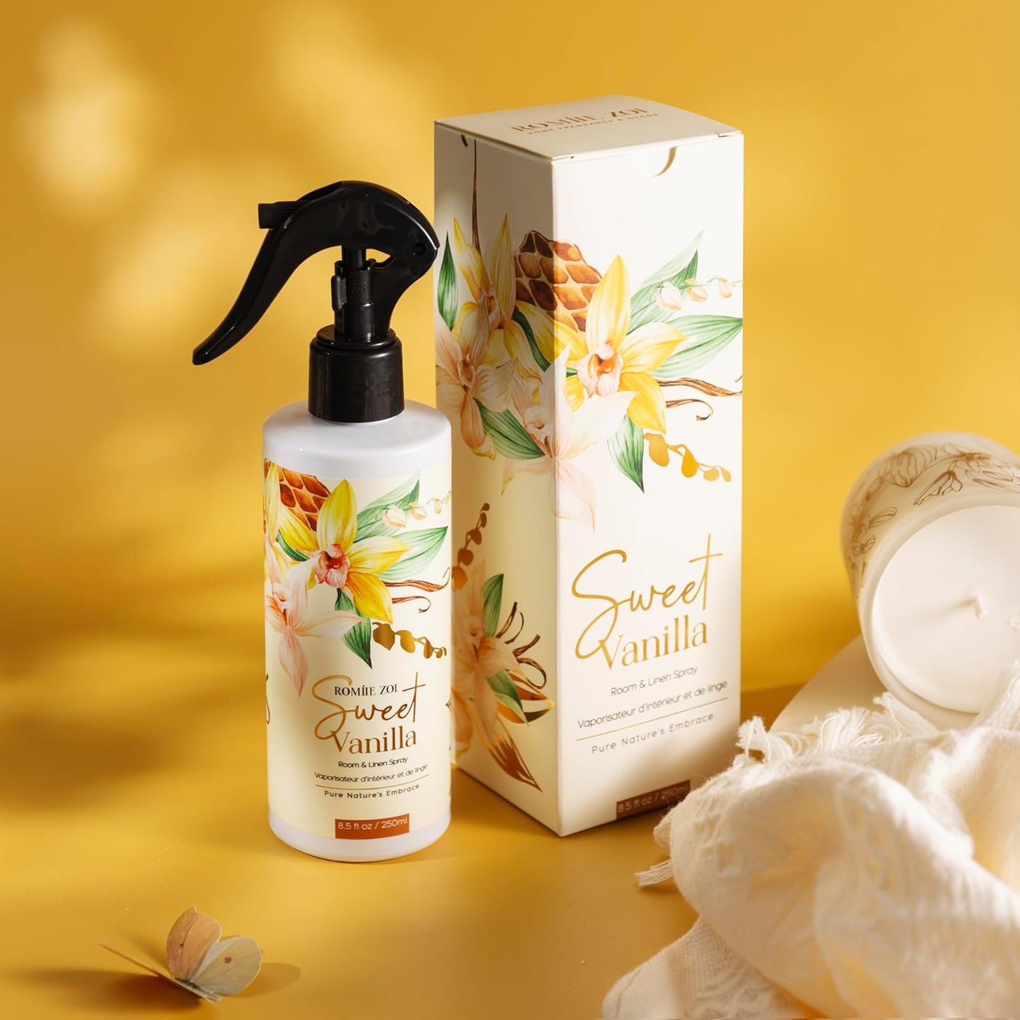ROMIIE ZOI Room Spray Lemon, Air Freshener Spray Made with Natural Plant Extract, Scented Room Spray for Home Fragrance Fabric Spray Freshener 8.5 FL OZ