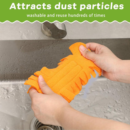 Zubebe 12 Pcs Duster Refill Reusable Fleece Duster Refills Feather Flat Dusters Multi Surface Washable Cleaning Pads Tools for Home, Blinds, Car, Pet, Furniture, Fans (Dark Color)