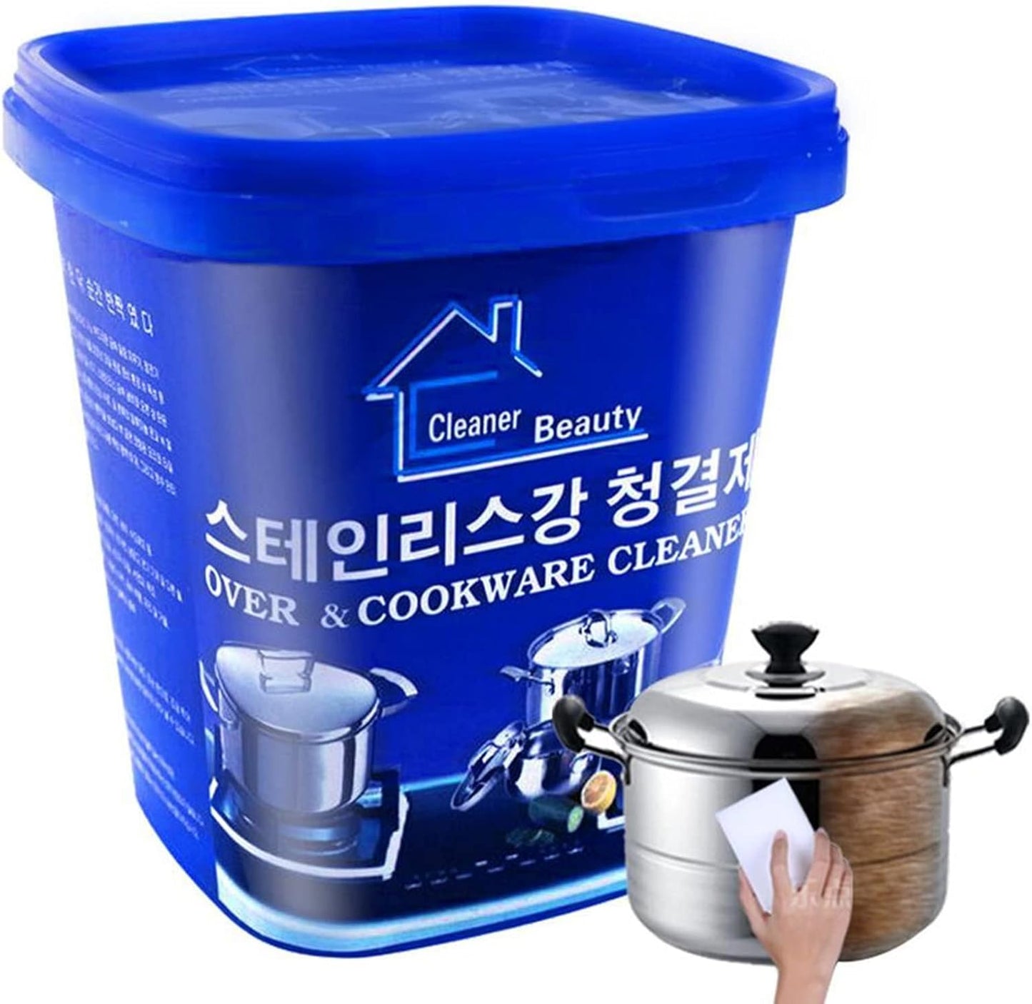 TOKLYUIE Stainless Steel Cleaning Paste 500g,powerful Cookware Rust Removal Cleaning Paste,kitchen Stainless Steel Cleaner,decontamination Paste for Cleaning the Bottom of the Pot (200g)