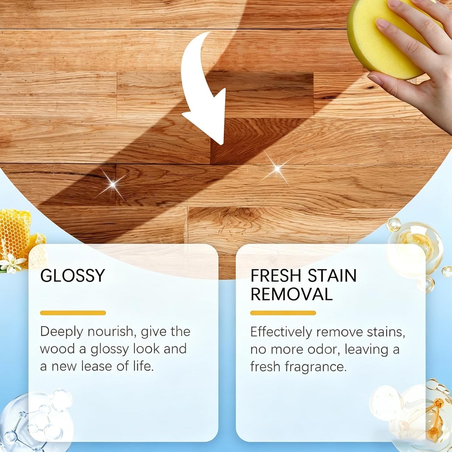 Natural Micro-molecularized Beeswax Spray, Beeswaxs Essential Oil Wax, Beeswax Wood Polish and Cleaner Spray for Living Rooms, Kitchens, Wood Furniture and Floors (2)