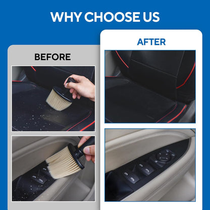 7PCS Car Detailing Brush Kit - Ultra Soft Boars Hair Car Interior Detailing Brushes, Includes 4 Different Brushes, Multi-use for Cleaning Interior or Exterior - Perfect Car Accessory Gift