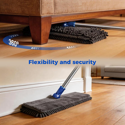Mops for Floor Cleaning, Masthome Flat Dust Mop with 4 Reusable Pads, 2-Sided Microfiber Dust Mop for Wet & Dry Use, Flat Flip Mops for Hardwood, Laminate, Vinyl,Kitchen, Tile -1 Scraper