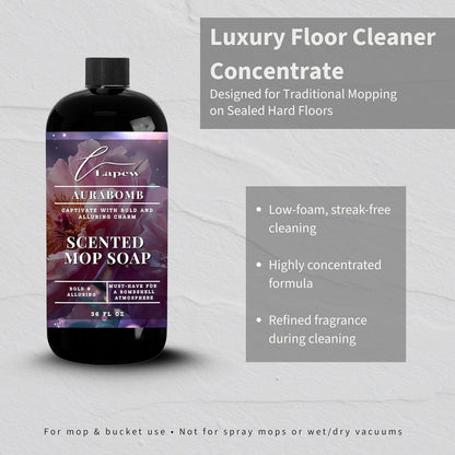 Lapew Santal Scented Mop Soap - Luxury Floor Cleaner Concentrate for Mopping Tile, Laminate, Vinyl & Hardwood | Streak-Free, Low-Foam | 36 oz - Colors C